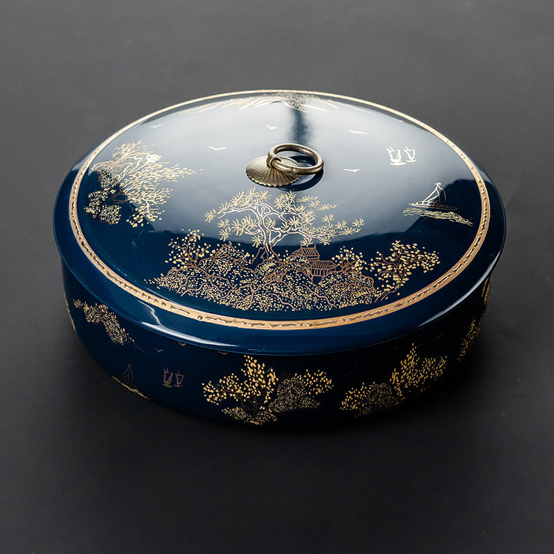 Hand-Painted Porcelain Tea Caddy — Set of Two