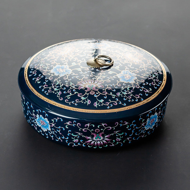 Hand-Painted Porcelain Tea Caddy — Set of Two