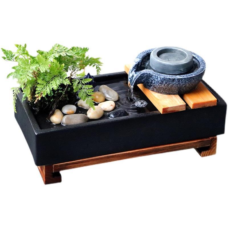 Ceramic Millstone Tabletop Fountain