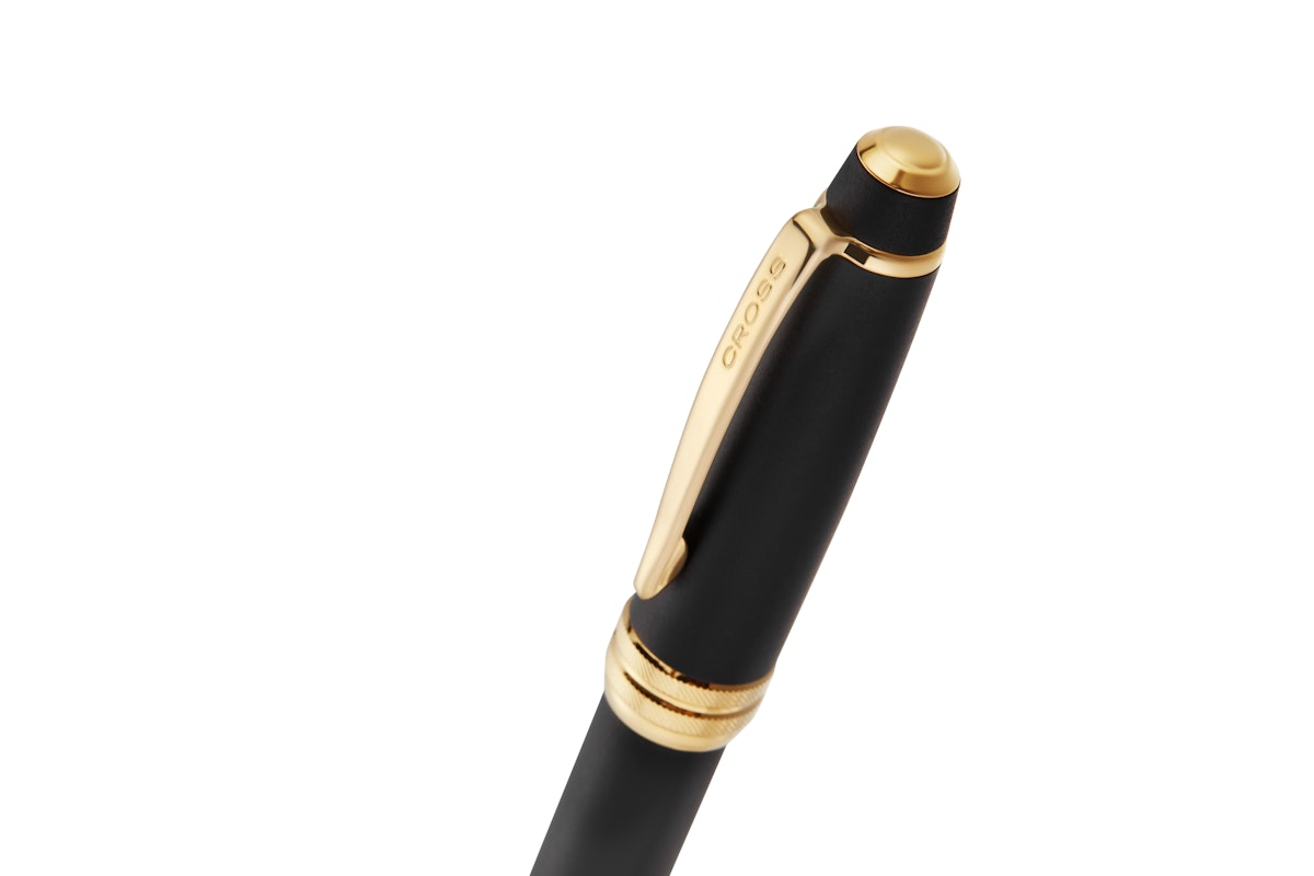 Bailey™ Ballpoint Pen — Matte Black with 23KT Gold PVD