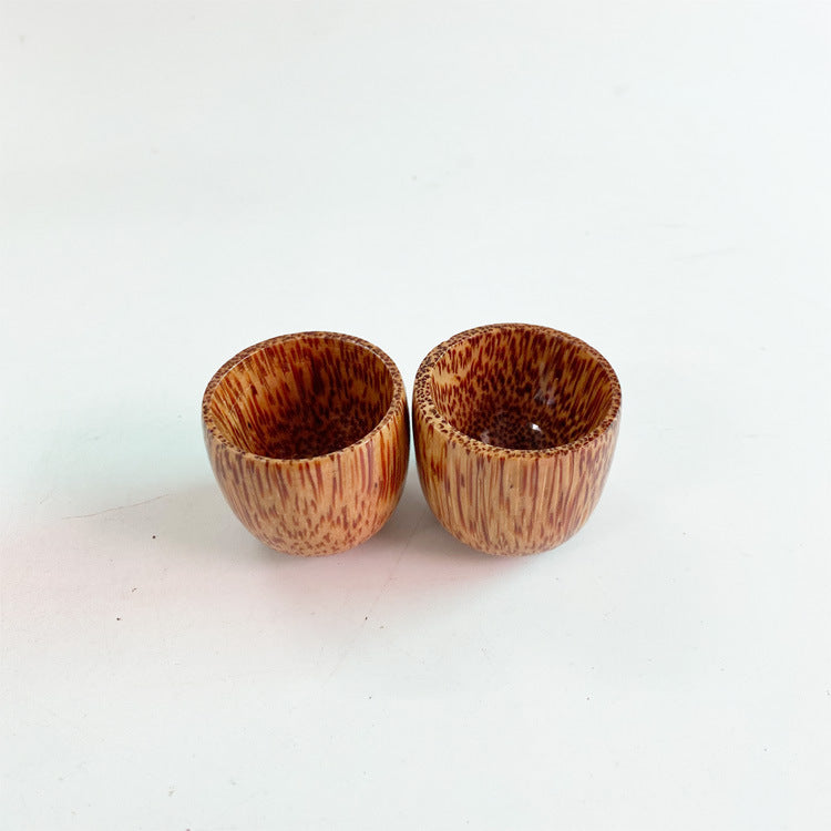 Handcarved Coconut Wood Tea Set