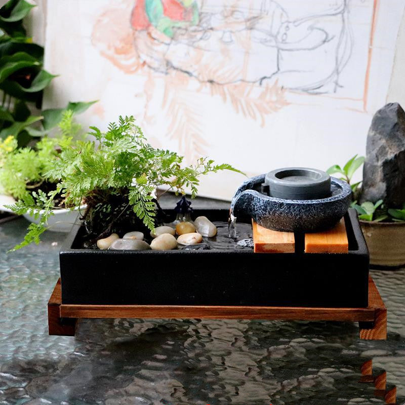Ceramic Millstone Tabletop Fountain