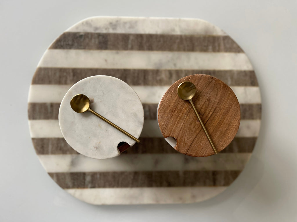 Marble Salt Cellar with Lid