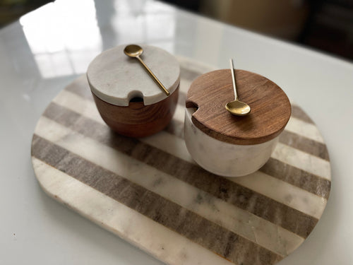 Marble Salt Cellar with Lid
