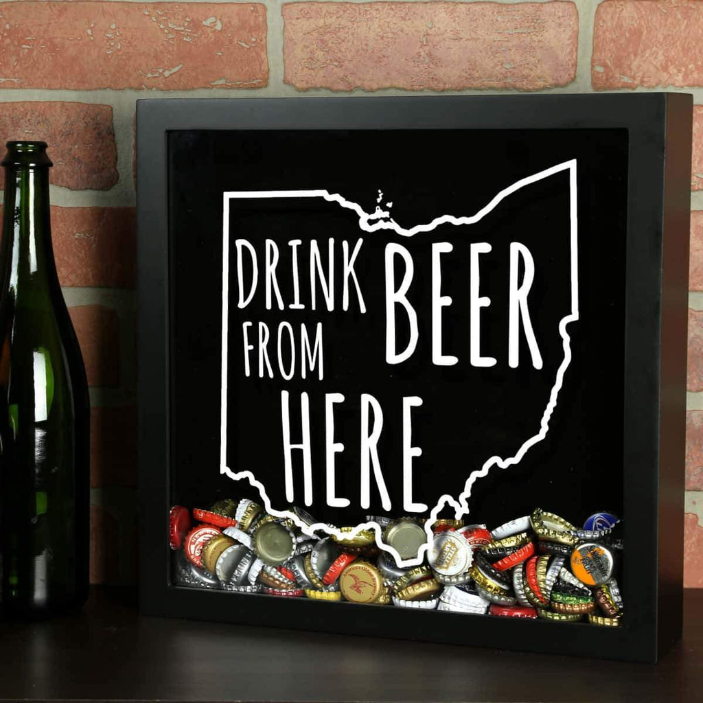Ohio Drink Beer From Here Beer Cap Shadow Box